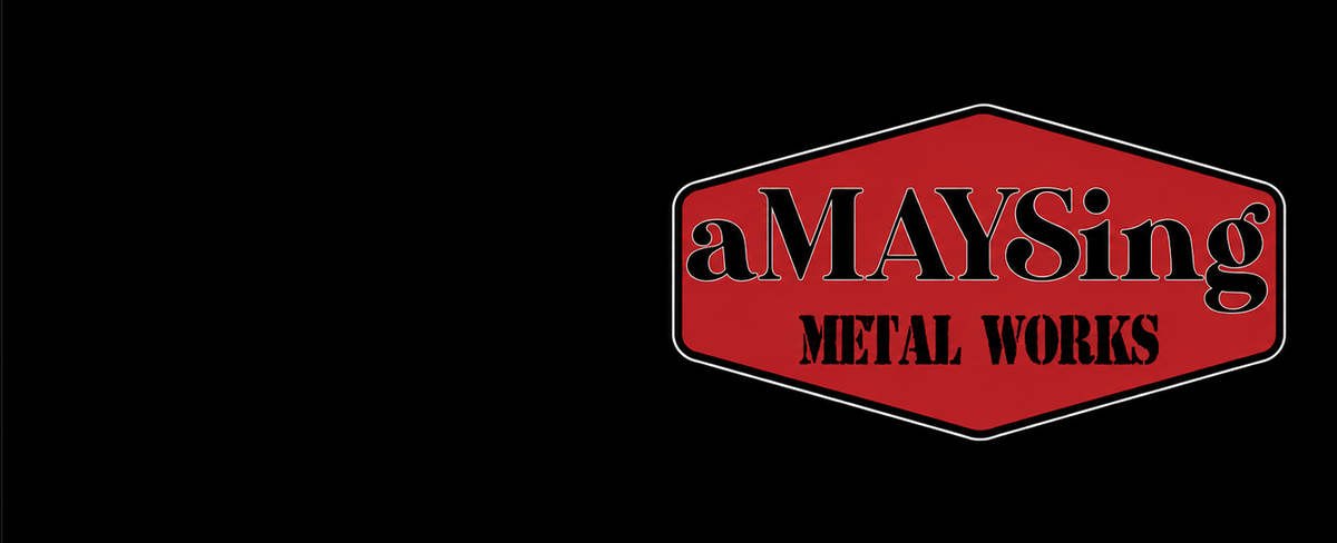 Amaysing Metal Works large red emblem on black hero background